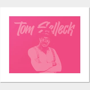 Tom Selleck - 80s Retro Art - Pink Posters and Art